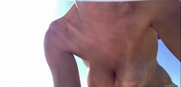  Hot fit couple fuck outdoors almost get caught